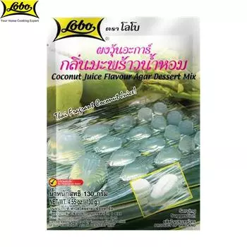 Lobo Агар-агар со вкусом кокосового сока, Десертная смесь, без добавления консервантов/ на 4-6 порций, Тайские десерты, 130 г 130 g