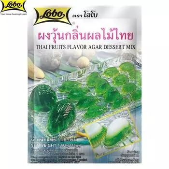 Lobo Thai Десертная смесь агара со вкусом зеленых фруктов, без добавления консервантов/ на 4-6 порций, Тайский десерт, 115 г 115 g