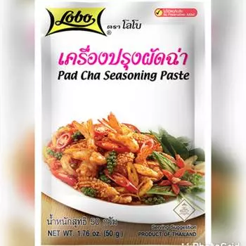Lobo Thai Food Стир-фрай Пад Ча Приправа Пикантная паста карри Перец чили Соевый соус Соевые бобы Пшеница 50 грамм