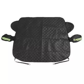 Лобовое стекло автомобиля, чехол для льда и снега, черный, устойчивый к разрыву, пылезащитный чехол для лобового стекла, защита от снега с крючками для автомобиля