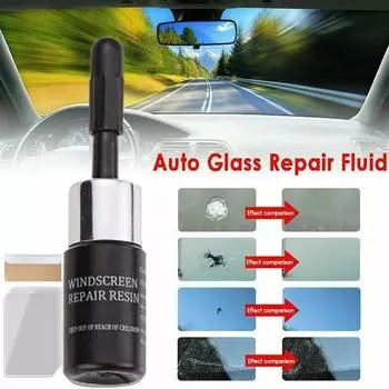 Лобовое стекло автомобиля Лобовое стекло Ремонт стекла Смола Комплект Авто Ремонт окна автомобиля Инструмент Ремонт чёрный