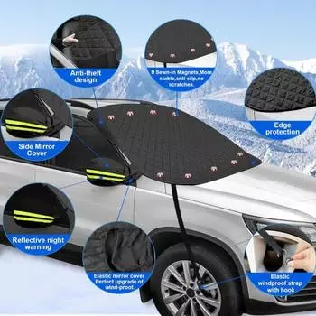 Лобовое стекло автомобиля, снежные магниты, чехол с защитой от замерзания и мороза, универсальная защита от солнца L