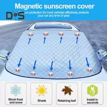 Лобовое стекло автомобиля, солнцезащитный чехол, складной водостойкий, противоморозный, незамерзающий, водостойкий, теплоизоляционный, зимний утолщенный чехол L