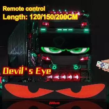 Лобовое стекло грузовика Дисплей Devil s Eye Light Светодиодный знак для грузовика Анимация Светодиодная матрица Пиксельная панель Пульт дистанционного управления Прокрутка хань синий