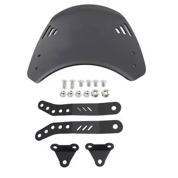 Лобовое стекло мотоцикла с кронштейном, алюминиевый, ветрозащитный, водонепроницаемый, универсальный, подходит для переднего ветрозащитного экрана для 6 человек Black