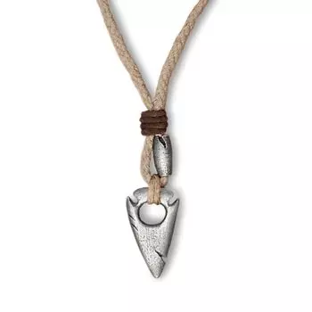 Local League Australia Arrowhead Metal Spear Pendant Hemp Necklace Gray Cord Hunter Man Jute String Beach Surfer Boys Holiday Party Gift Men s