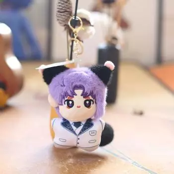 Lock Animation Blue Plush Keychain Bag Charm Super Soft Pp Cotton Collectors