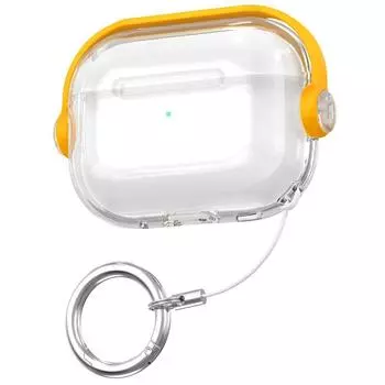 Lock Earphone Case Pro Second Generation Soft Shell Bracket Protective Case Airpods4 New Arrival Fancy Anti-Lost Earphone Sleeves 2 Generation Shell Apple Airpods Pro 2(/Pro Neutral) Yellow