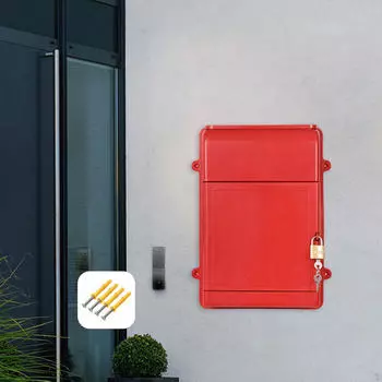 Запираемый настенный почтовый ящик 34,5x26x10 см многоцелевой почтовый ящик для пожертвований в гостиницу красный