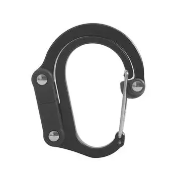 Locking Carabiner Heavy Duty D Shaped Aluminum Carabiner Clip 360Degree Rotating Folded Joints Hooks Aluminum D Shaped Clip Hook