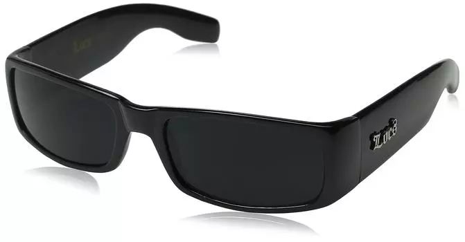 Locs Sunglasses Hardcore Black X 0103, Black, Dimensions 1.5h 5.0w