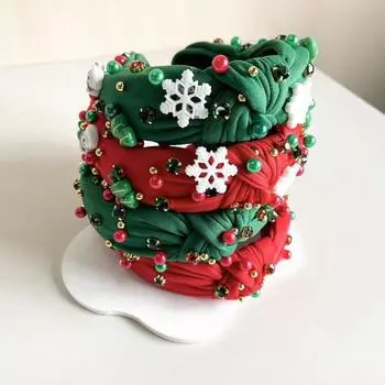 Locus winter snowflake wide headband, snowflake red