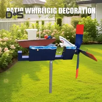 Лодка-акула, вертушка, украшение для сада, защита от атмосферных воздействий, уличный двор, патио, лужайка, деревянный корабль с животными, ветряная мельница, ветряная вертушка, орнамент Sets