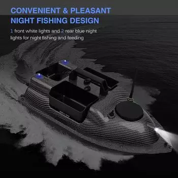 Лодка для наживки с GPS и 3 контейнерами для наживки Беспроводная лодка для наживки с функцией автоматического возврата 12000mAh-T