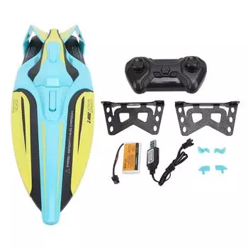 Лодка с дистанционным управлением и светодиодными огнями 2,4 ГГц, высокоскоростной двухмоторный, с двумя винтами, водонепроницаемая, 800