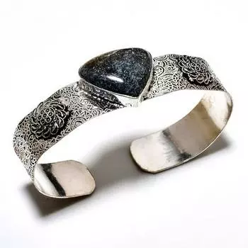 Лодолит Кварц Драгоценный камень 925 Посеребренный браслет ручной работы Ювелирные изделия Манжеты