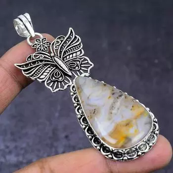 Lodolite Quartz Gemstone 925 Steling Silver Jewelry Pendant 3.27 J6g19