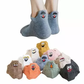 Лодыжка Запах Не Впитывается Не Принимает Оптом Набор из 10 Пар [Sekuzy] Женские Носки, Тонкие, Весна/Лето, Вышитые, Женские, Девочки, Хлопок,