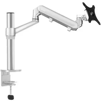 LOE Single Monitor Arm Display Stand Gas Spring Stable Desk Mount LOL1 Pro White x Silver серебряный