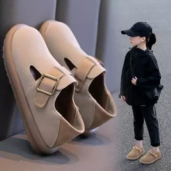 Лоферы для девочек Кожаные школьные туфли для девочек Ортопедическая обувь для девочек Подарок на Рождество и день рождения EU:27 коричневый