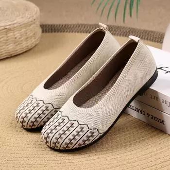 Лоферы для женщин, удобные, нарядные, повседневные, рабочие туфли на плоской подошве, легкие, дышащие, без застежек, для ходьбы, вязаные балетки, женская обувь для вождения в офисе 36