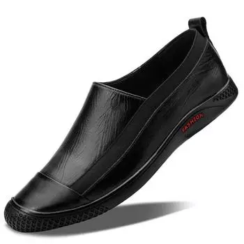 Лоферы из натуральной кожи Коричневые мягкие подошвы Деловые формальные мужские кожаные туфли Свадебные туфли Повседневная обувь Высококачественные мокасины 37 чёрный