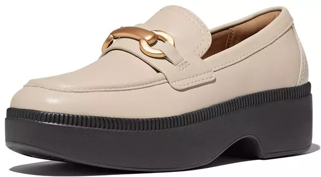 Лоферы КОЖАНЫЕ ЛОФЕРЫ Stone Beige cm [Fit Flop] F-LUMA CHUNKY-SNAFFLE DEMI-WEDGE женские 24.0