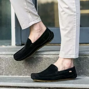 Лоферы Кожаные Туфли для Мужчин Гольф Работа Бизнес Мужская Зеркальная Роскошная Обувь Дизайнер Скейт Крикет Стильная Повседневная Плоская Обувь 38 чёрный