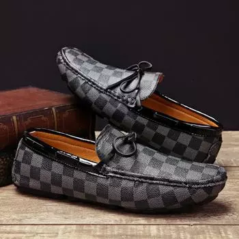 Лоферы Кожаные Туфли для Мужчин Гольф Работа Бизнес Мужская Зеркальная Роскошная Обувь Дизайнер Скейт Крикет Стильная Повседневная Плоская Обувь 39 коричневый