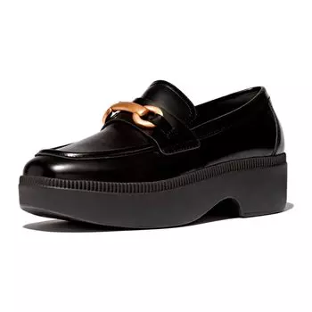 Лоферы ЛОФЕРЫ Черные см [Fit Flop] F-LUMA CHUNKY-SNAFFLE BOX-LEATHER D/WEDGE Женские 23.0 чёрный