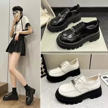 Лоферы Маленькие кожаные туфли Кожаные туфли Мэри Джейн 35 чёрный