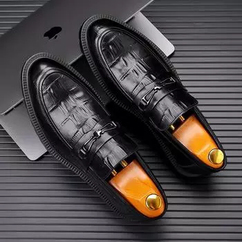 Лоферы мужские One Pedal Lazy Casual Leather Shoes Натуральная кожа Мужские свадебные туфли Doudou для жениха 38 коричневый