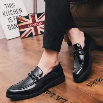 Лоферы мужские туфли летние мужские кожаные туфли модные корейские версии повседневные однопедальные туфли большого размера одинарные туфли 37