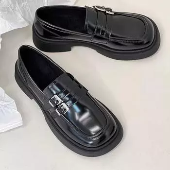 Лоферы на платформе женские Лолита Туфли в стиле колледжа Толстая подошва Круглый носок Одиночные туфли Женские модные винтажные туфли Мэри Джейн 35