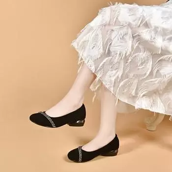 Лоферы Одиночные туфли Туфли на плоской подошве Женская обувь 34 чёрный