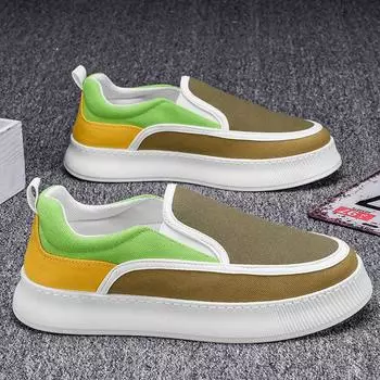 Лоферы с низким верхом из парусины, проветриваемые, мягкие и удобные, для спорта и отдыха, для скейтбординга, на толстой подошве, для мужчин, износостойкие 39 черный белый