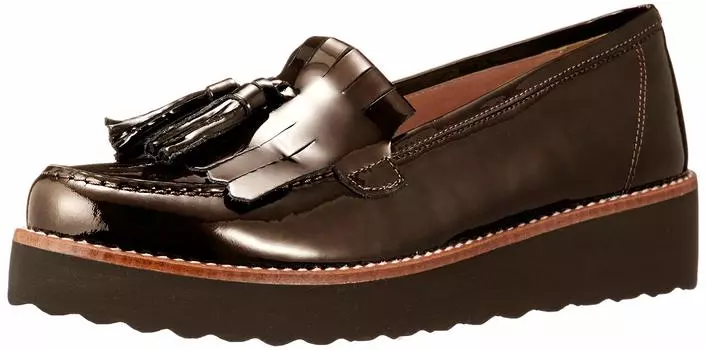 Лоферы с толстой подошвой, стеганые, с кисточками, 96962, темно-коричневые, см 2E [Bontre] женские, размер 24,5 темно-коричневого