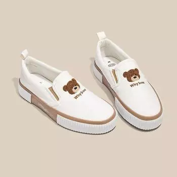 Лоферы Slip On Canvas Kawaii Милая женская обувь Стильная акция Низкая цена Весна Оригинал Новинка Осень женская обувь 35