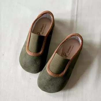 Лоферы унисекс с арахисовой окантовкой Baby Jam цвета хаки-A040 120