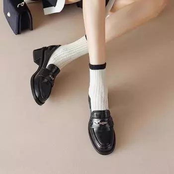 Лоферы женские весенние женские одинарные туфли повседневные туфли Мэри Джейн из кожи модные туфли с неглубоким носком туфли-лодочки 35