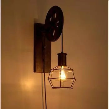 Лофт Ретро лампа подъемный шкив Винтаж светодиодный настенный светильник столовая ресторан проход коридор паб кафе настенный светильник подставка для ванной комнаты