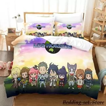 Log Horizon Bedding Set Single Twin Full Queen King Size Bed Set Aldult Kid Bedroom Duvetcover Sets Anime parure de lit Bed 70x133cm 2pcs