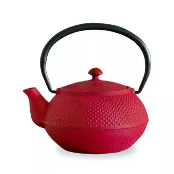 Logia Associates Nambu Ironware Железный чайник-бутылка Arare Red Сделано в Японии Круглая форма с эмалированным внутри железным чайником для заваривания чая Цветной горшок
