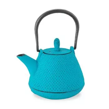 Logia Associates Nanbu Ironware Teapot Dome Turquoise Teapot Color Pot Iron Kettle Iron in Japan Enameled Inside Comes with Tea Craft Japanese Tea Pot