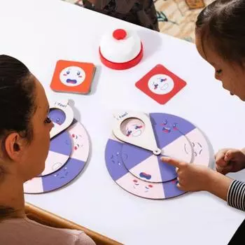 Логическое мышление Социально-эмоциональное обучающая игрушка Деревянная лицевая доска для игры в состязания Психическое здоровье Style A
