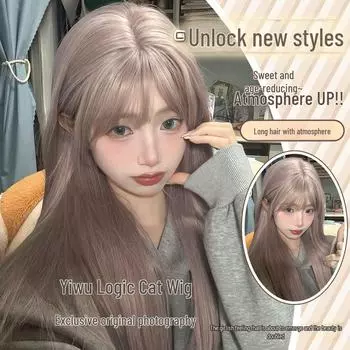 Логичный парик для кошек: Taro Purple Длинные прямые в стиле Лолиты для повседневной носки