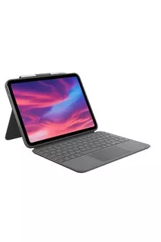 Logitech iPad дюймов 10-го поколения, совместимый с трекпадом, клавиатура, чехол Combo Touch iK1059GRA, японская клавиатура, интеллектуальный разъем, подсветка, 2 года