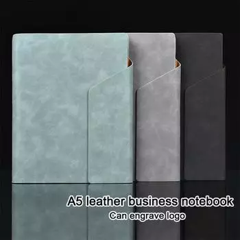 (Logo can be engraved) A5 leather student notebook buckle, thickened diary, business loose-leaf notepad, travel record book, replaceable inner pages A5