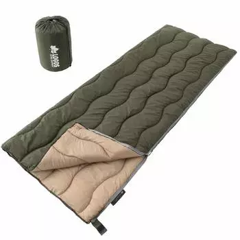 LOGOS Antibacterial and Washable Sleeping Bag 10 Suitable for temperatures up to and Washable Odor-Resistant (72600007) - 10°C (50°F), Connectable, зелёный