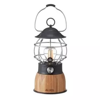 LOGOS Bamboo Flickering Cottage Lantern 74175019 Black (approx.) Diameter 12.5 x Height 25.5cm